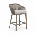 Outdoor-Stuhl mit Armlehnen aus Aluminium und Polyesterseil, Beige