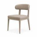 Esszimmerstuhl Holzrahmen mit PU-Leder Beige