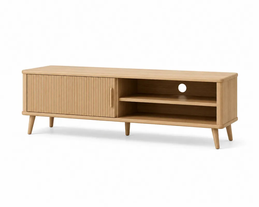 TV-Schrank aus Eichenholz mit Schiebetür 120x40x50cm