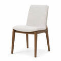 Esszimmerstuhl aus Stoff mit Holzgestell Beige