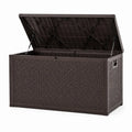Garten Aufbewahrungsbox Braun Rattanoptik Kunststoff 117x56x70 cm