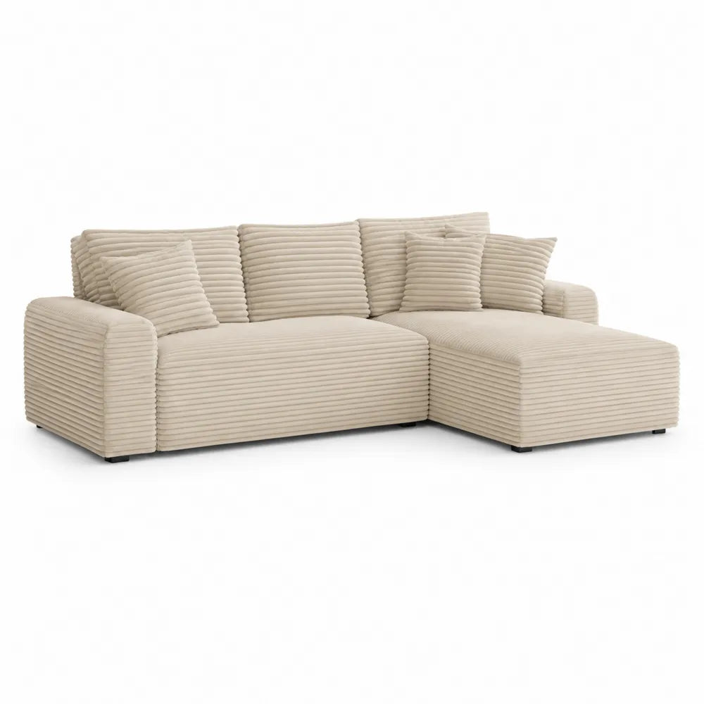 Ecksofa aus Cordstoff Beige 280 cm