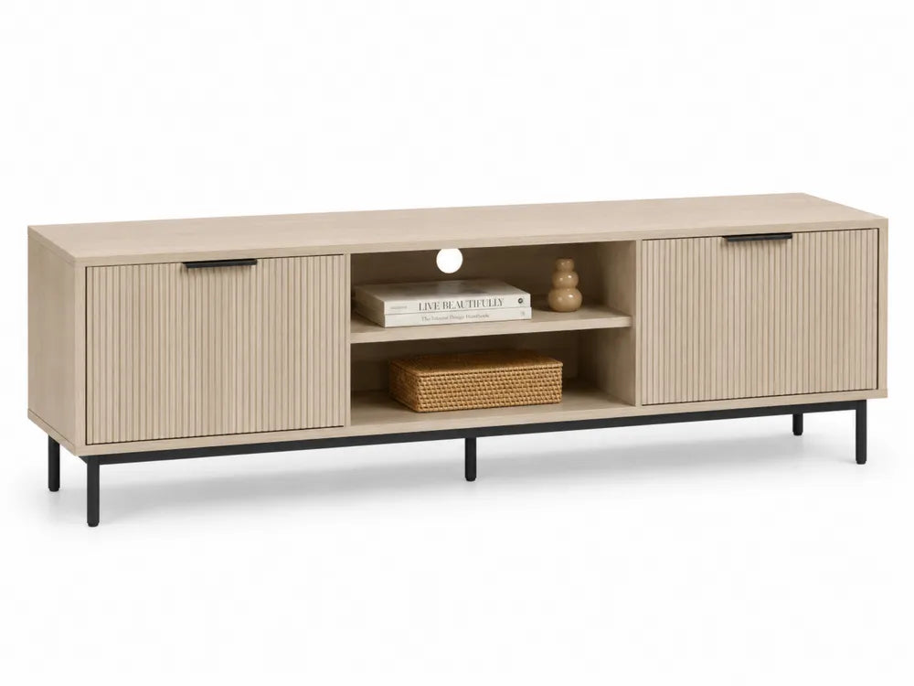 TV-Schrank Eichenholz mit Metallbeinen 150x40x50cm