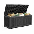 Rattan Aufbewahrungsbox Kunststoff Schwarz 120x58x70 cm