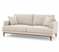 3-Sitzer Sofa Stoff Beige Holzfüße