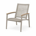 Stuhl aus Aluminium mit Polyethylen und Teakholz, Beige