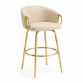 Barhocker Creme Stoff Metallbeine 105 cm