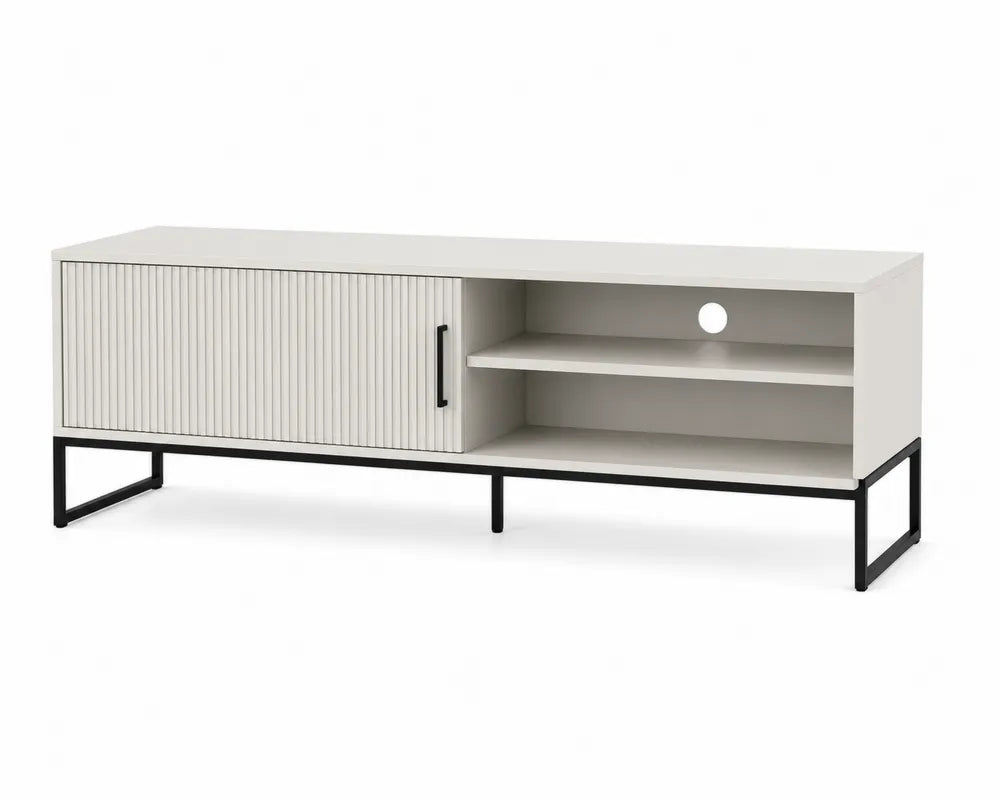 TV-Schrank Weiß Rechteckig MDF und Metall 150x50x35cm