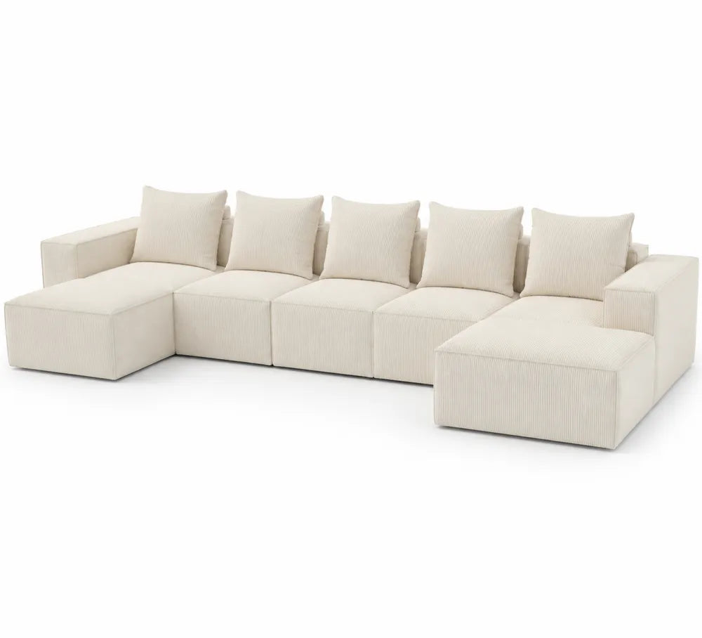 Modulares Sofa Cordstoff Beige 350cm