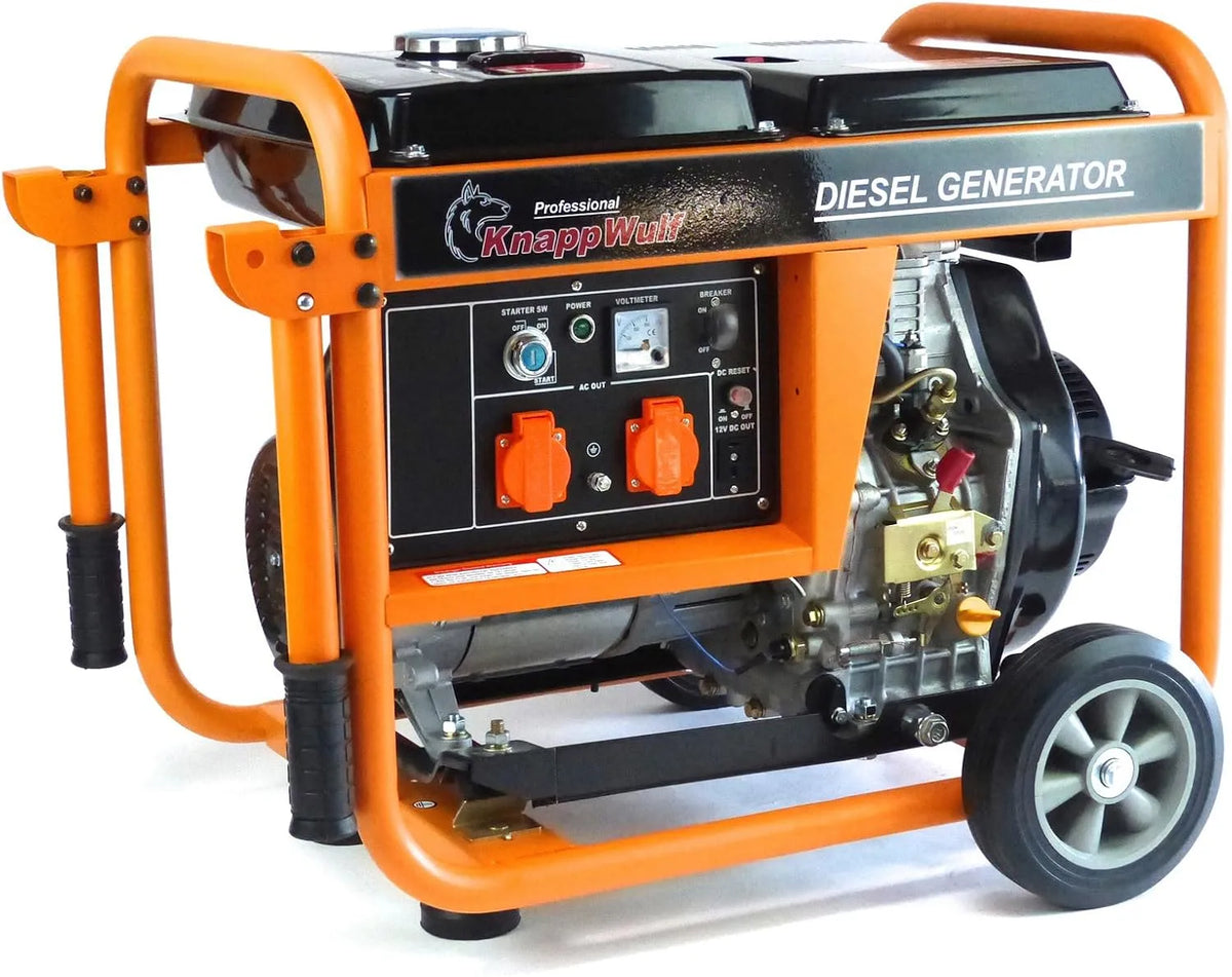 Generator met oranje en mobiele uitvoering, Stroomgenerator KW5500