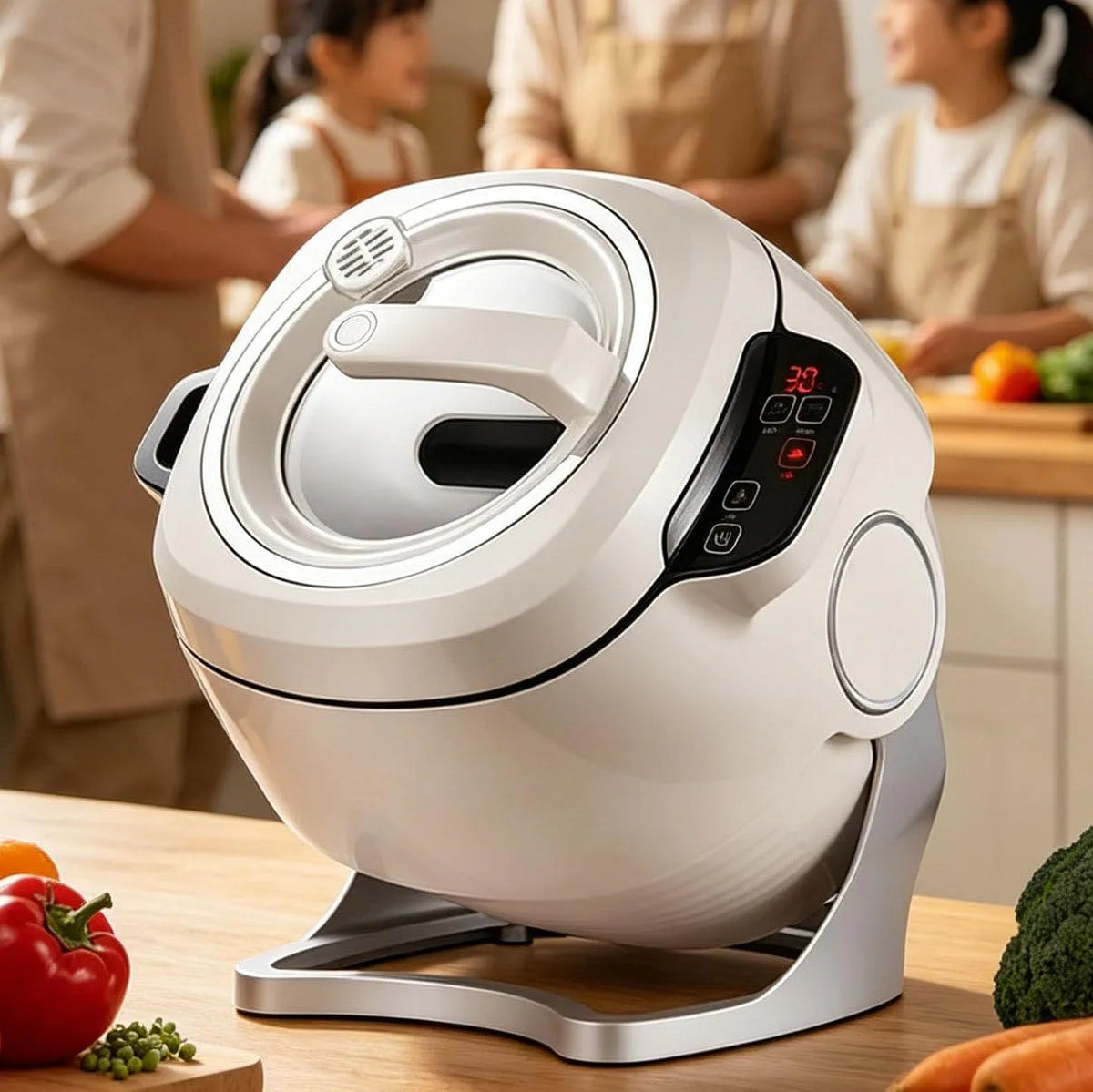 Keukenmachine, 3d-Verwarming, Slim Roeren, CommerciëLe Keukenmachine Van 6 Liter, CommerciëLe Keukenmachine Met Roterende Kookpot