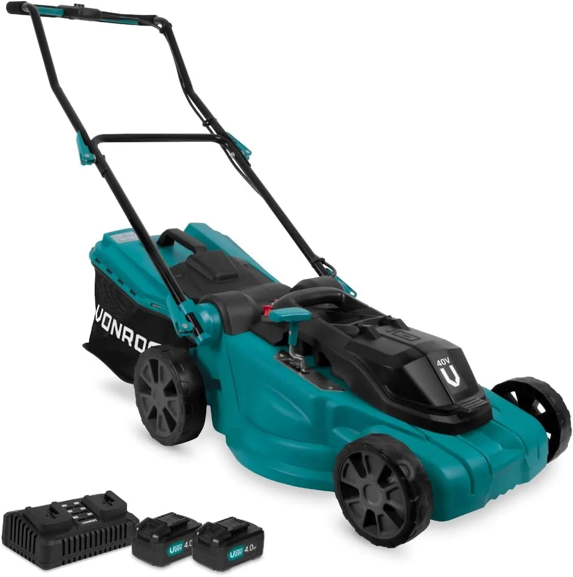 VONROC Grasmaaier met 40V, 38cm, 4.0Ah en geluidsarme werking