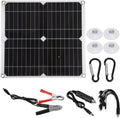 Zonnepaneel met 50 W, 330 x 360 x 20 mm, 455 x 375 x 35 mm, 685 x 360 x 2,5 mm, 25 W, 5 V, 1,5 A en 18 V