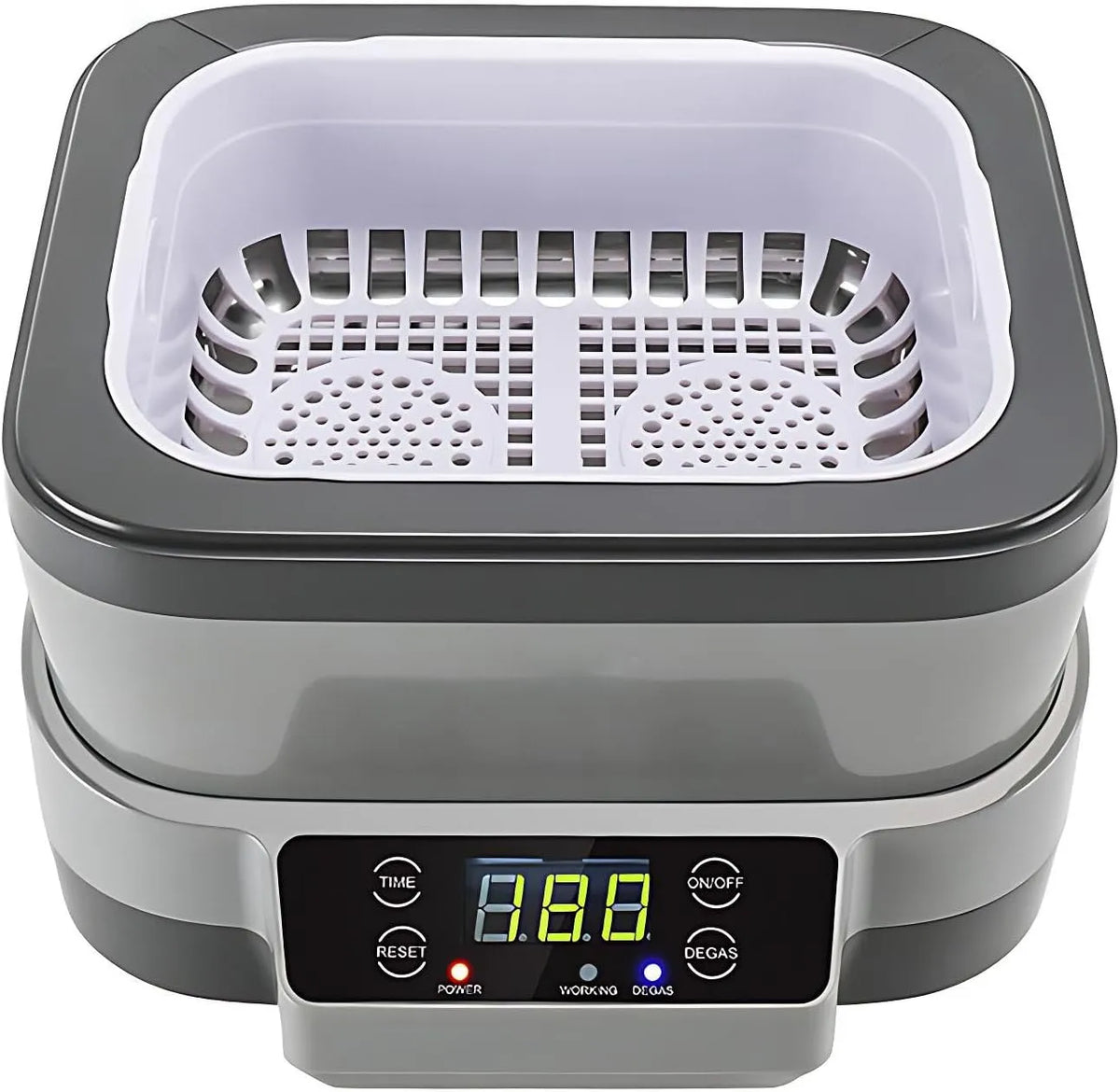 Ultrasoonreiniger met 75 W, 1200ml, 480 seconden, Timer, geluidsarme werking en RVS