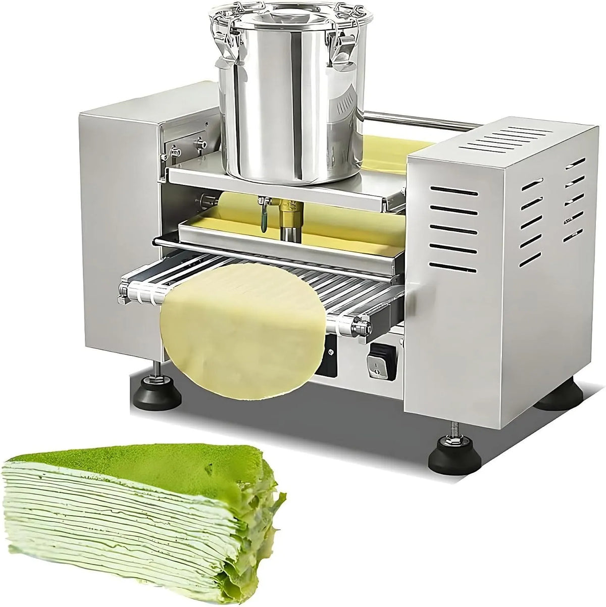 Crêpe Maker Machine met 50 x 35 x 35 cm, 3-5 seconden, 2400 W, 0,4-1,2 mm en 0-60 seconden