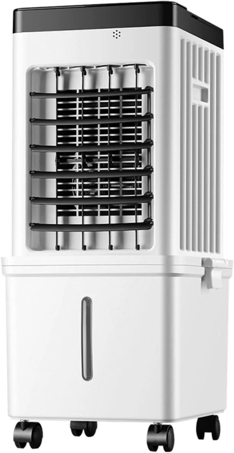 Mobiele airconditioner en Luchtkoeler met 15 l, 75 W, 7,5 uur, 3 modi, 3 snelheden, timer, waterreservoir en geluidsarme werking