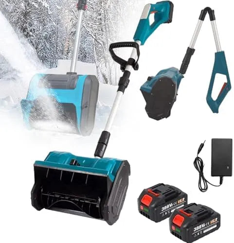 Sneeuwschuiver met 33 cm, 8 cm, 10 cm en 1200 W, Snoerloze sneeuwschuiver - elektrische accu-sneeuwblazer