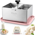 Bd.Ai Tofu Press, Veelzijdig voor paneer en kaaspers, met tofu-pershanddoek en lekbak voor zelfgemaakte tofu