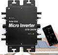 Spanningsomvormer, met Wifi- of Mobiele App-Monitoringsysteem, Ip65 Waterdicht zwart-2000 W, Netgekoppelde Zonne-Omvormer Mppt voor Zonnepanelen