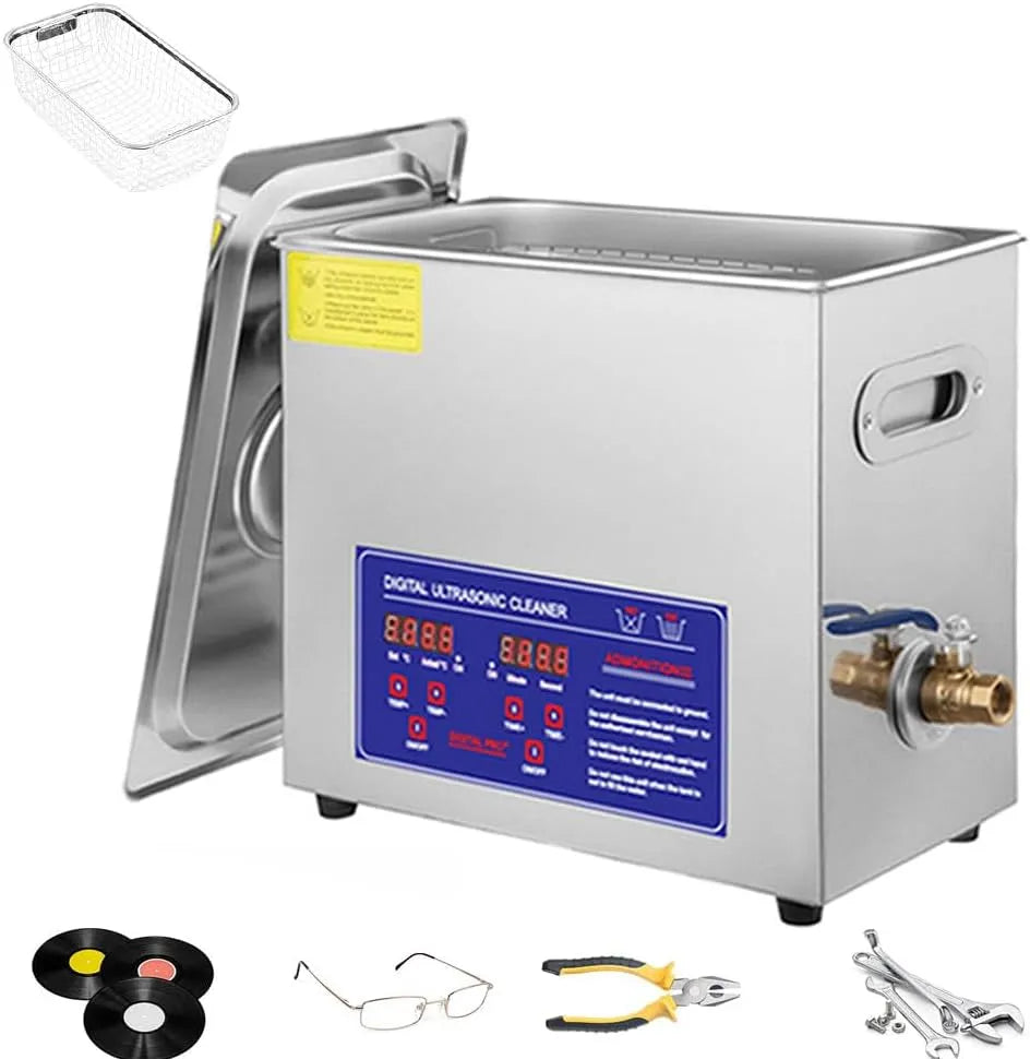 Ultrasoonreiniger met 2L, timer, 60 W, 240 W, 100 W, 300 W, 0-30 minuten en 0-80 °C