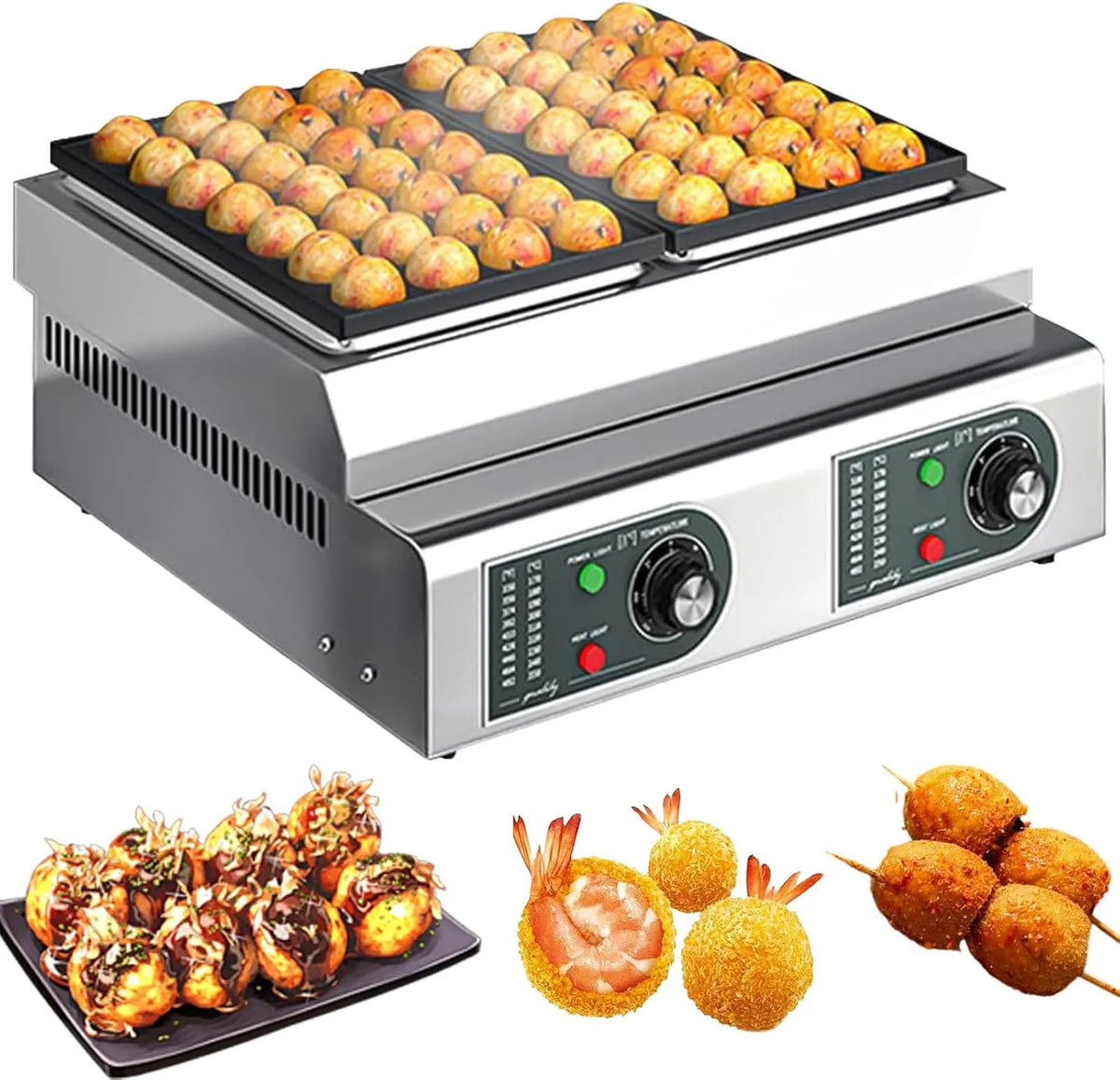Octopus Ball Machine, 50-300 °C, 4000 W Takoyaki Grill Pan Voor Restaurants, Snackbars, Coffeeshops