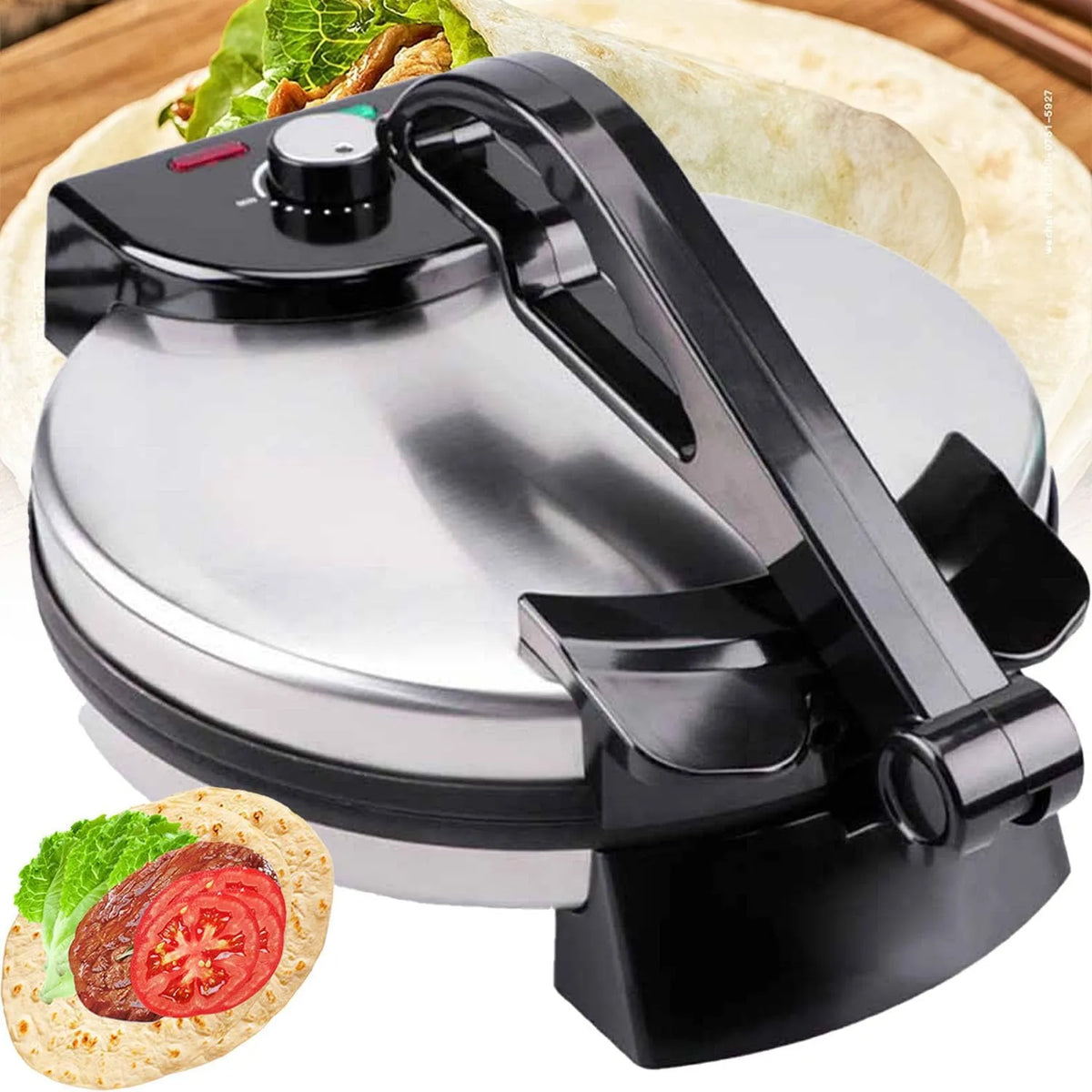 Maker Dubbelzijdig Verwarming, 12 Inch, 1800 W, Roti Naan Pancake Commerciële Huisgebruik
