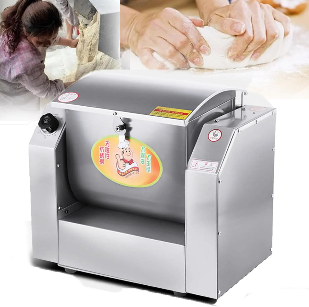 Machine, 30 Minuten Timer, Roestvrijstalen Mixermachine Van 1500 W ,5kg, Noedels En Pizza