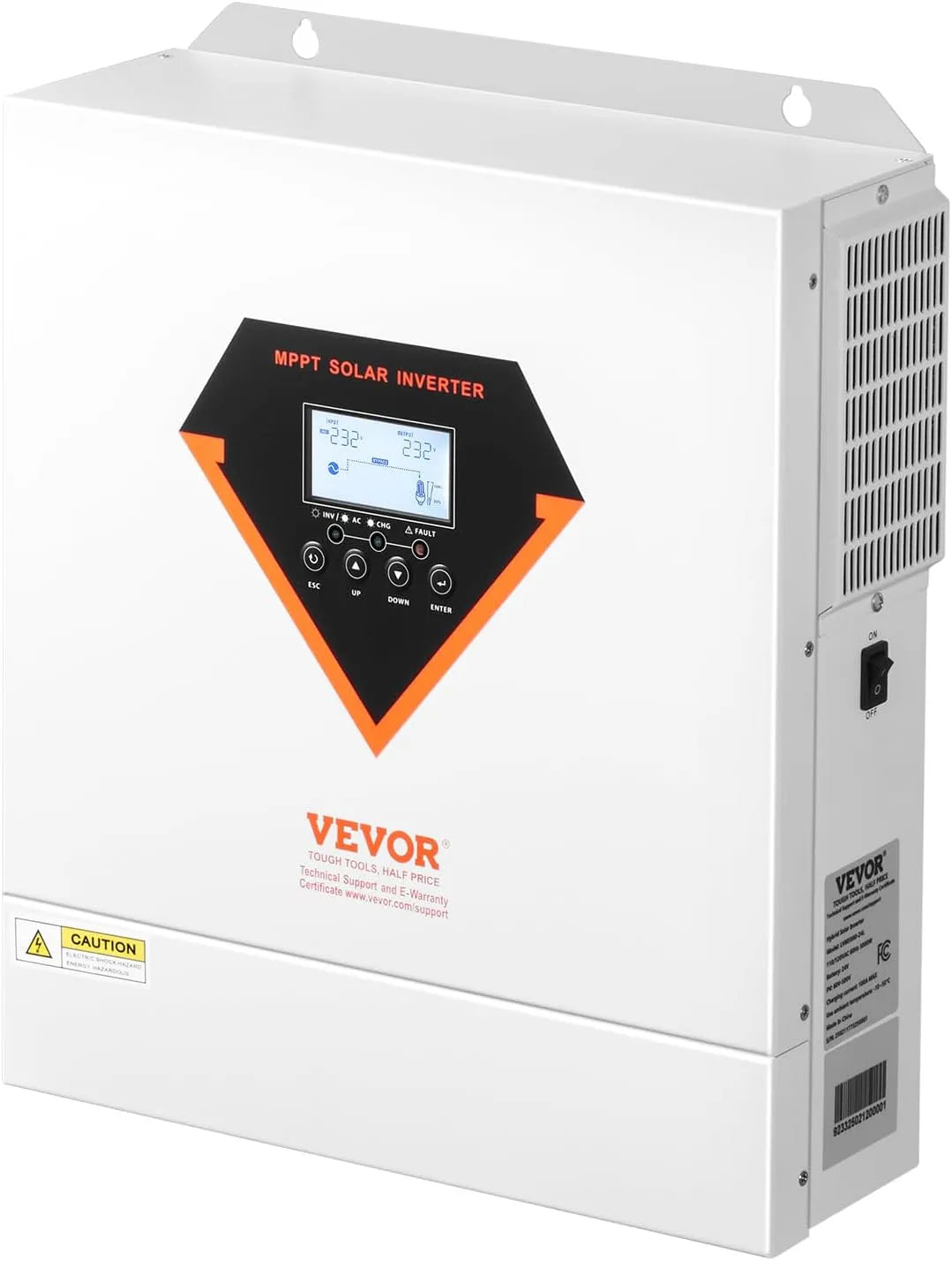 Spanningsomvormer, 3500 W, 24 V DC naar 220/230 V AC, met geïntegreerde 100 A MPPT zonne-regelaar, all-in-one omvormer met zuivere sinus