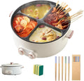 Multifunctionele stoofpot met vier roosters met 6L, 39,1 x 35,6 x 20 cm, 2000 W, 7,87 inch, regelbare thermostaat en RVS