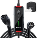 Lader, tomons Oplader, 6 m, instelbare stroom 6/8/10/13/16 A, IP66, draagbare oplader voor EV's en PHEV's, mobiele wandbox, met led-display