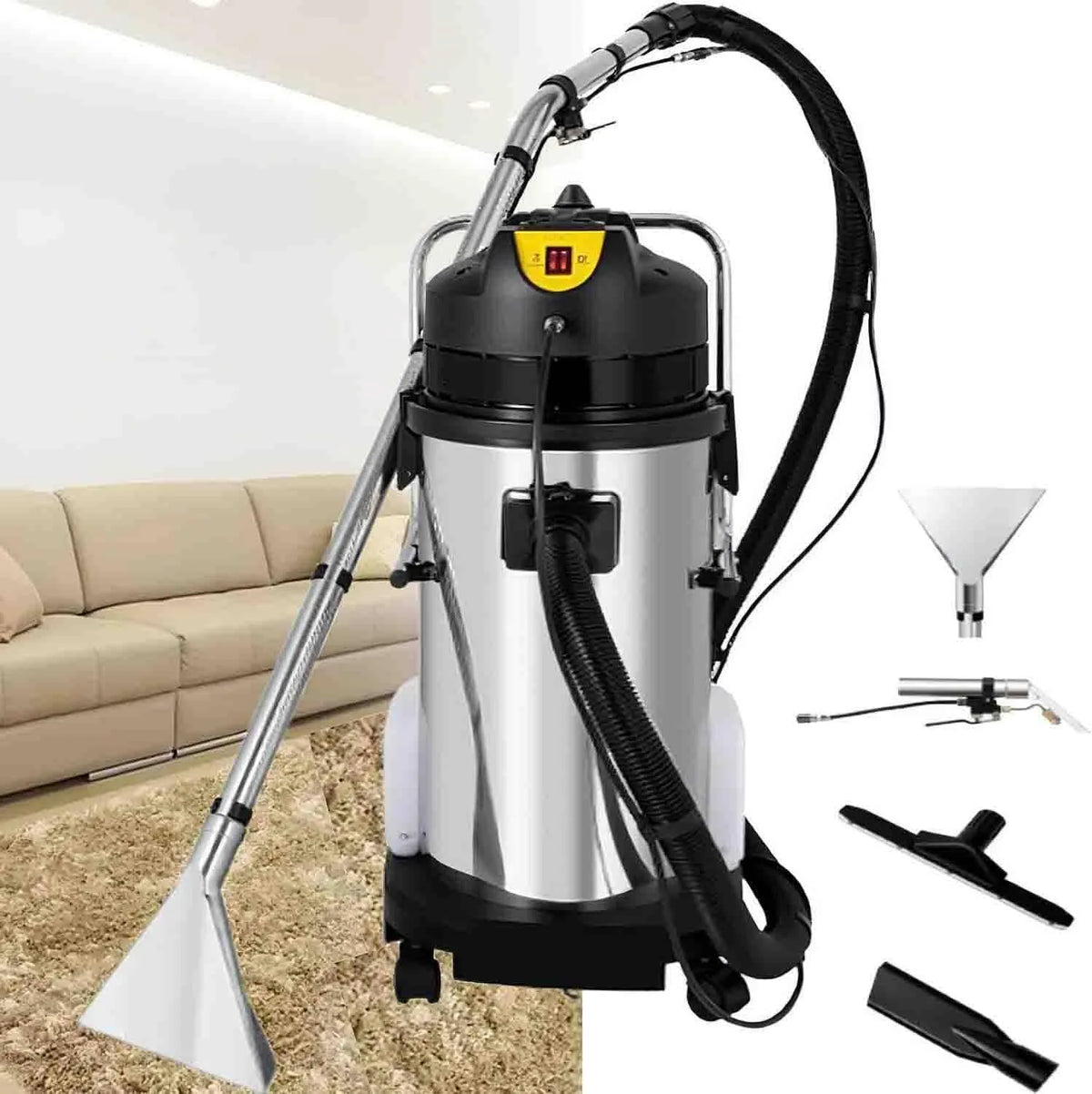 Wasmachine, 1034 W, 3-in-1, gordijnen en tapijten. 30L, stofzuig- en wasmachine, voor het reinigen van banken