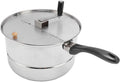 Stovetop Popcorn Popper, Stovetop Popcorn x6, Roestvrijstalen Popcornmaker met Handcrank, Popcornpot voor Gas, Fornuis, Inductie, Handbediende