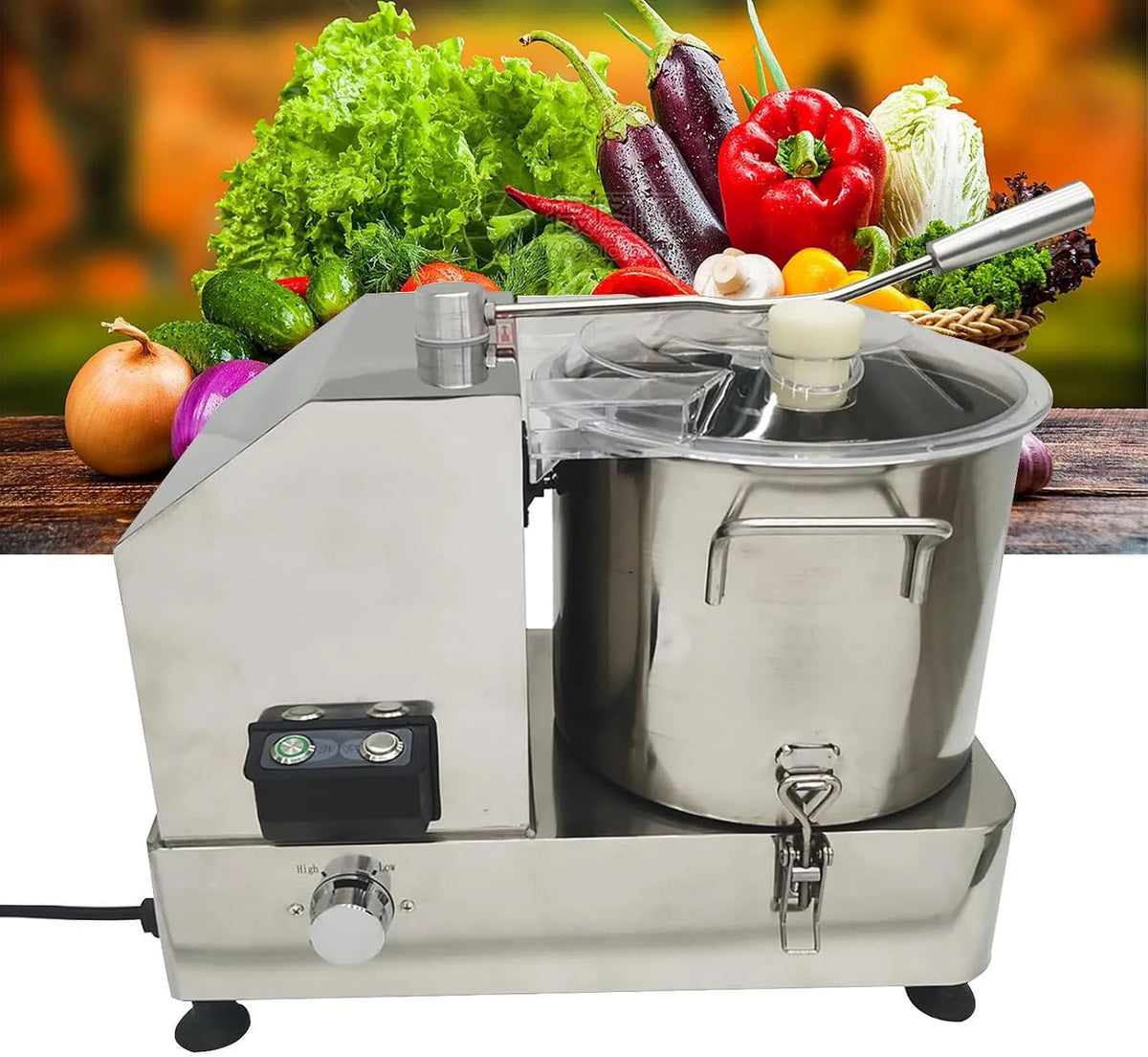 Keukenmachine met 1800 W, 6L, RVS en transparant, 1800 W roestvrijstalen keukenmachine