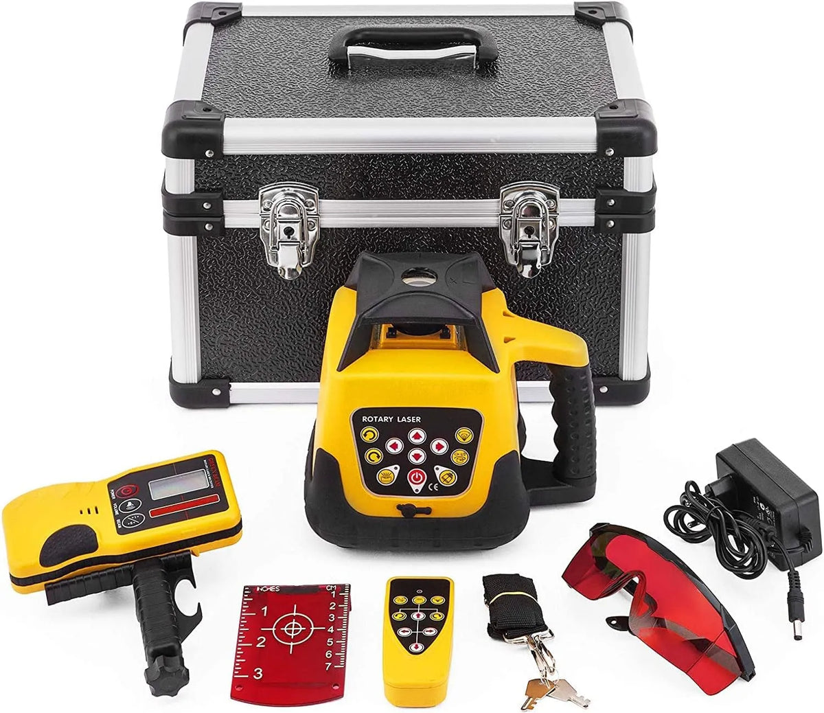 VEVOR Rode professionele kruislijnlaser 500 m roterende laser bouwlaser max. werkbereik 360 roterende laserniveau water- en stofdicht buitenbereik