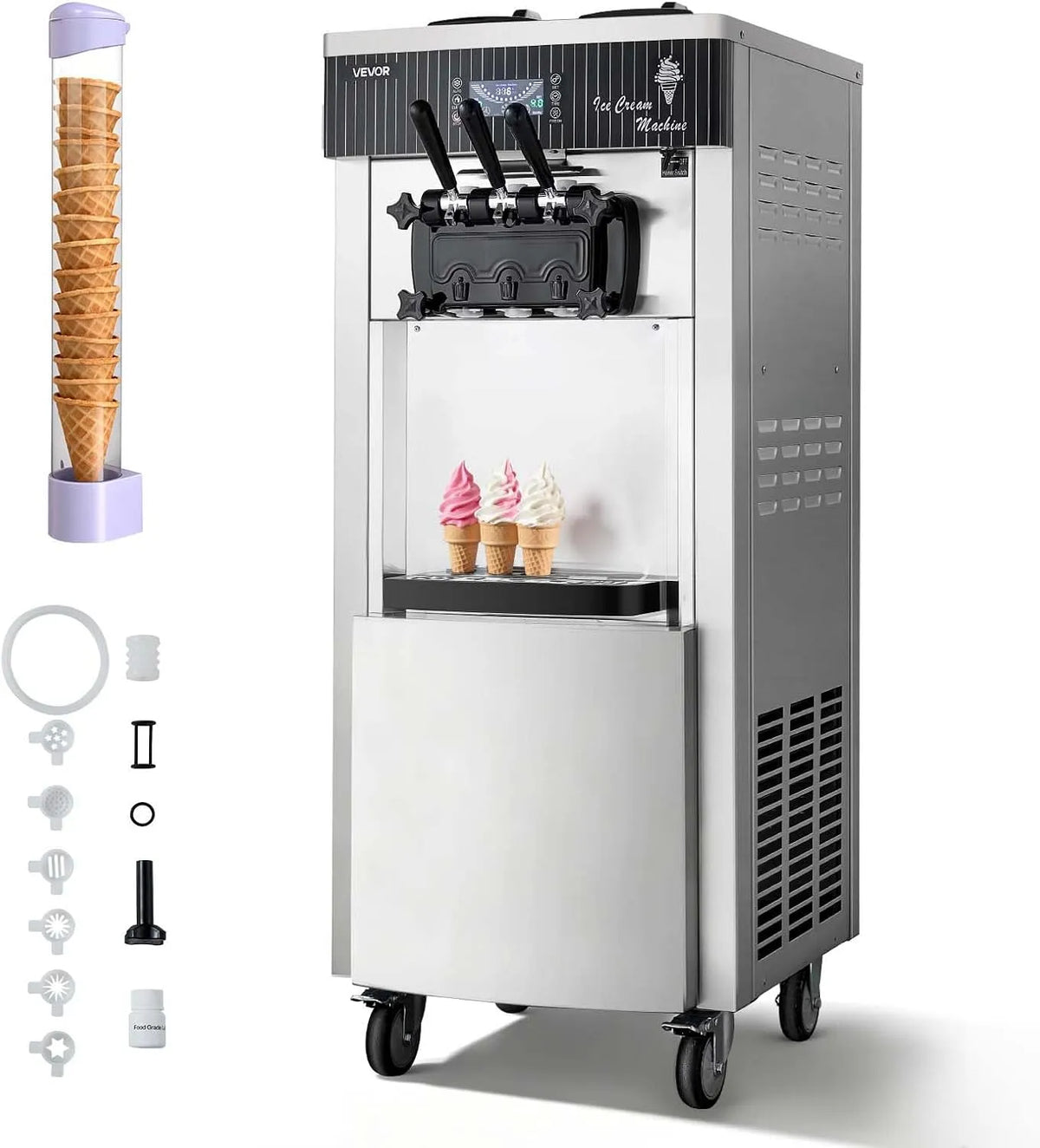 Machine met 2200 W, 20-28 l, 6 l, 12 °C, 13-17 minuten, 3-5 minuten, timer en digitaal display