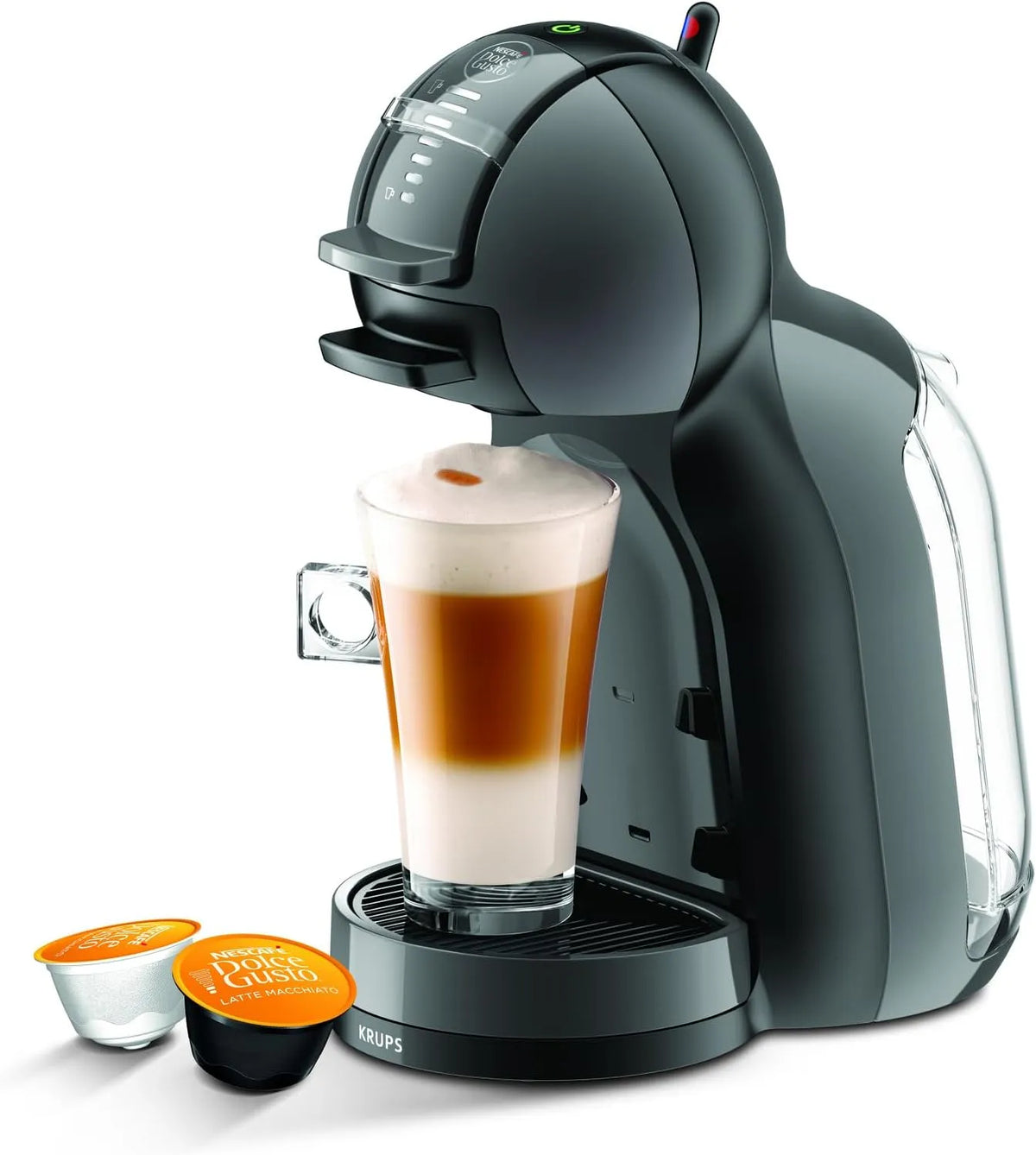 Espressomachine, KP1208, Compacte en geavanceerde hogedrukmachine 15 bar, Snelle en gemakkelijke bereiding, Zwart & Grijs