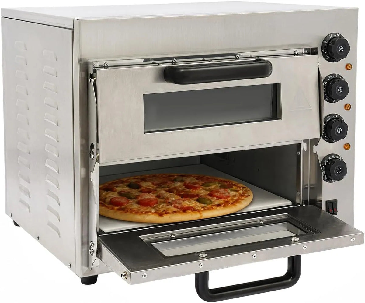 Inbouwoven met 57 x 47,5 x 44 cm, 3000 W, 50-350 °C, 20 l, 35,5 cm, 1-60 minuten, timer en regelbare thermostaat