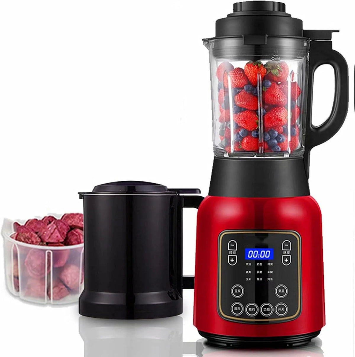 Milkshake smoothie machine met 19,5 x 49,5 cm, waterreservoir, RVS en rood