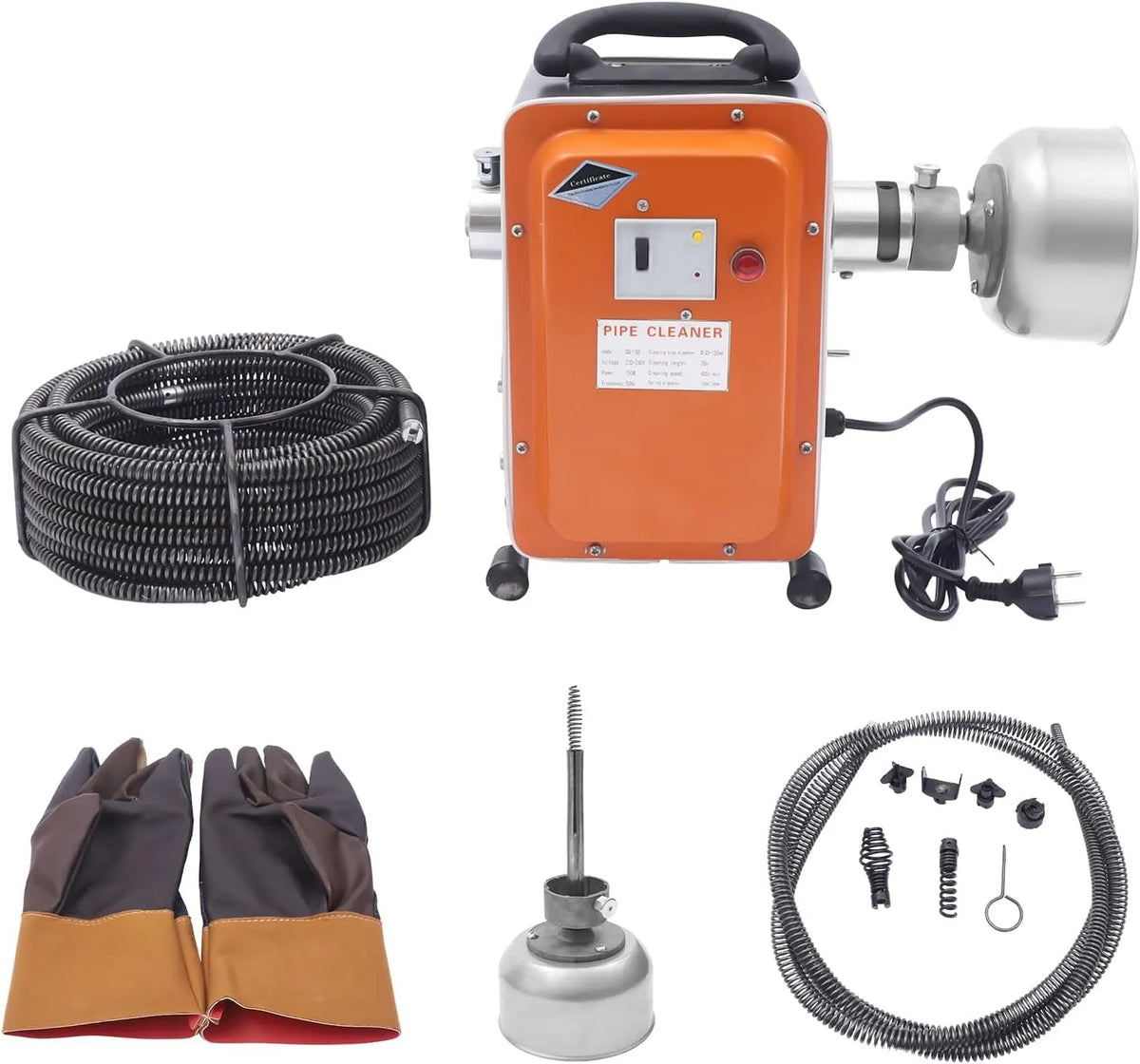 Apparaat met 750 W, 16 mm, 10 mm en 20-150 mm, met 20 m spiraal