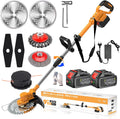 Grastrimmer met 21 V, 4,0 Ah, 4-in-1 en oranje, Accu-Grastrimmer
