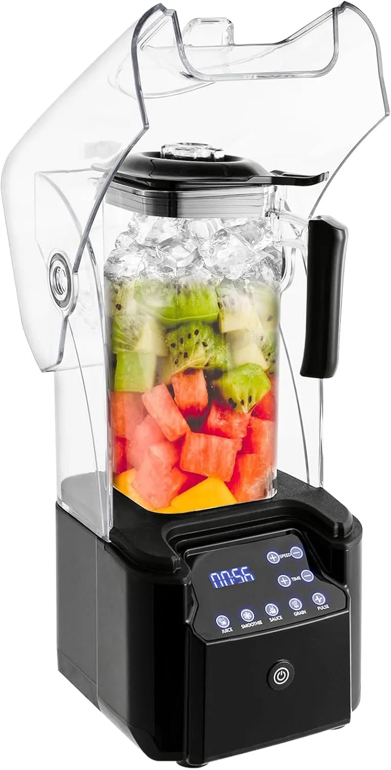 Blender, mini smoothiemaker met geluidsisolatie, sojamelk en melkthee, 2200 W