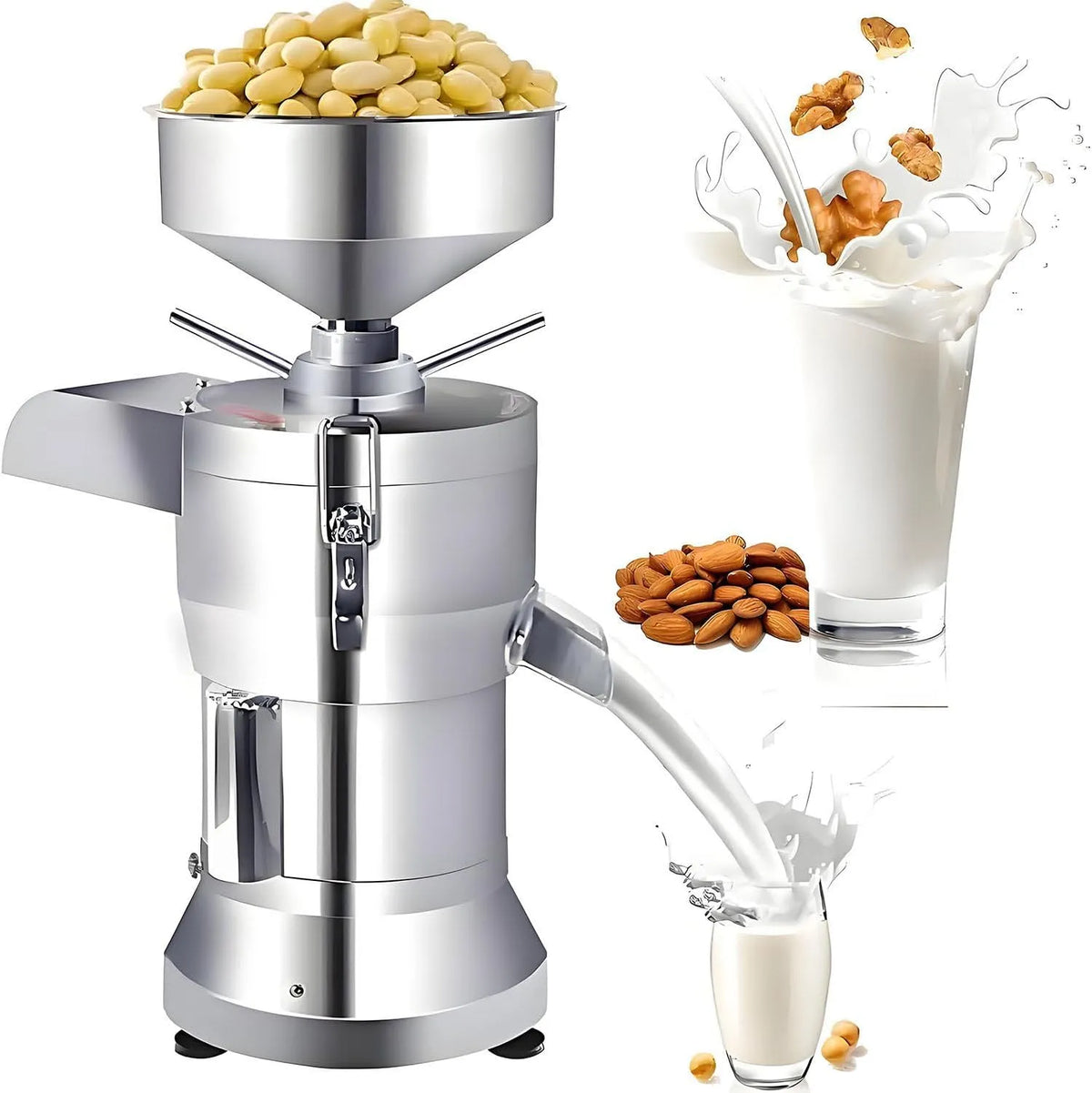 Machine met 1100 W vermogen, Sojabonenmelkmaker-machine, 110V/220V automatisch RVS, 25KG/H productiviteit voor keuken sojamelk en tofu en gedroogde