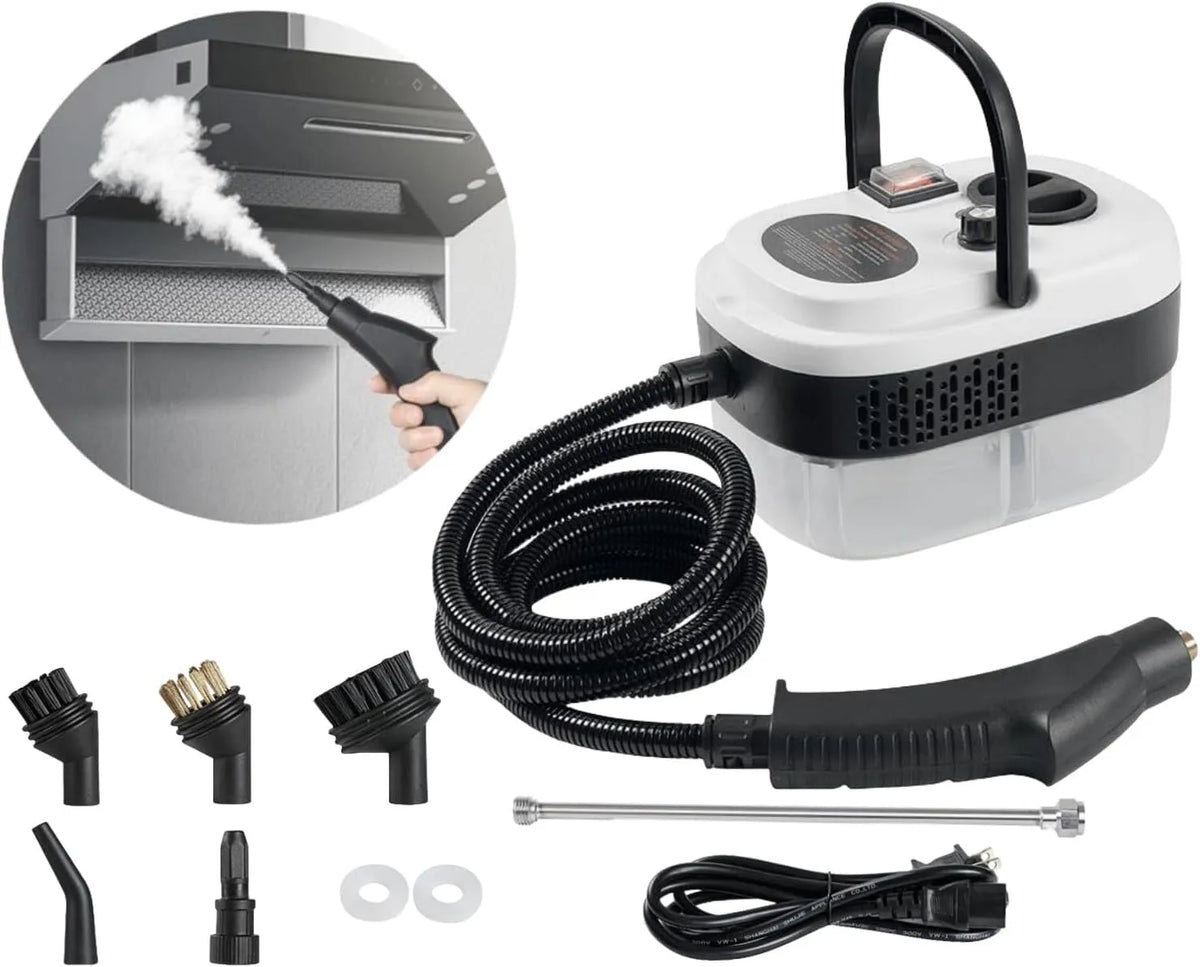 Stoomreiniger met 2500 W, 7-in-1, 105 °C, 3,5 bar, 10 seconden, 1,2 l, 1,2 uur en handmodel