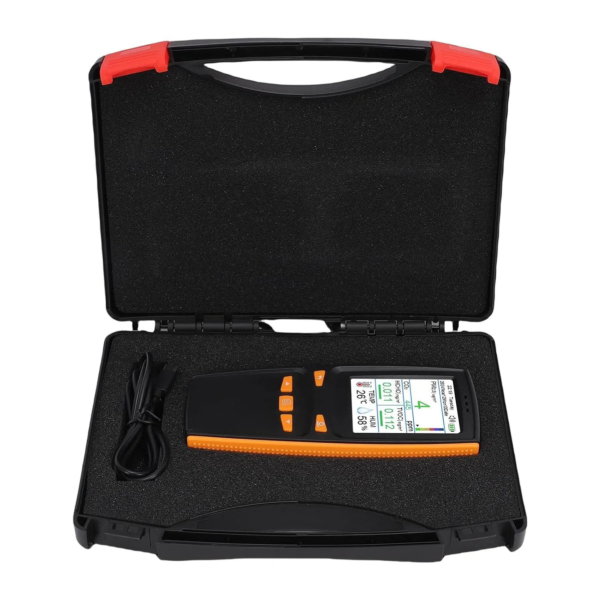 Luchtkwaliteitsmeter, PM10, 11-in-1 Realtime Binnenluchtmonitor met CO2, PM2,5, PM10, Luchtkwaliteitsdetector, HCHO, Temperatuur, Luchtvochtigheid