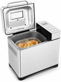 Broodbakmachine, 650 W, 1000 g, 19 programma's, timer, 19 functies, 3 bruine standen, RVS, lcd-display, verwarmingsfunctie