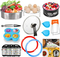Ei Stoomboot, 3 Quart, Gehard Glas Deksel, inclusief Springform Pan, Steamer Mand, Siliconen Afdichtingsringen, Ei Stoomboot Rack, Egg Bites Mallen