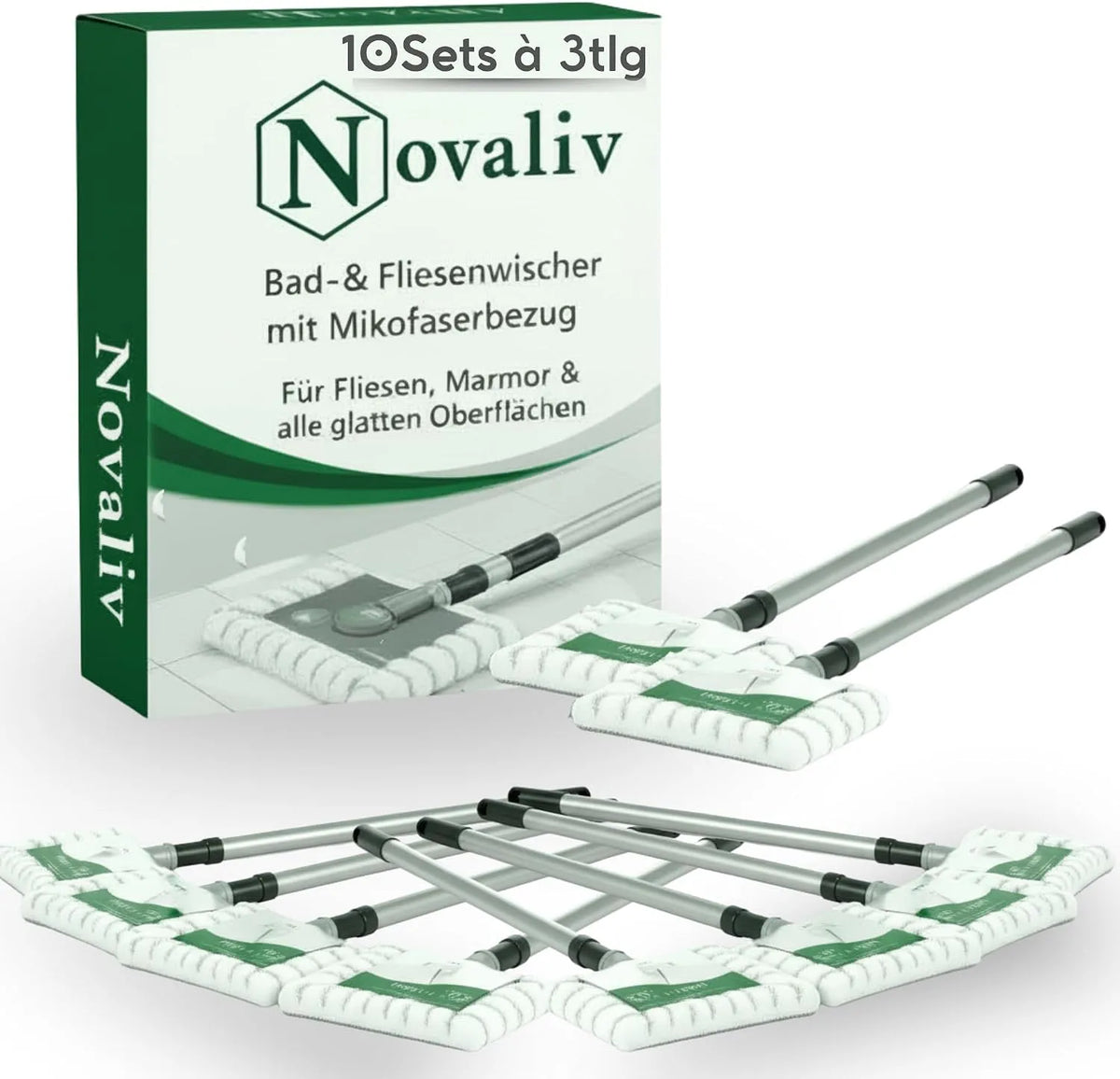 Vloerreiniger met 15 x 12 cm, 105 x 12 cm en 40°C, Novaliv 10x Badkamer Vloerreiniger