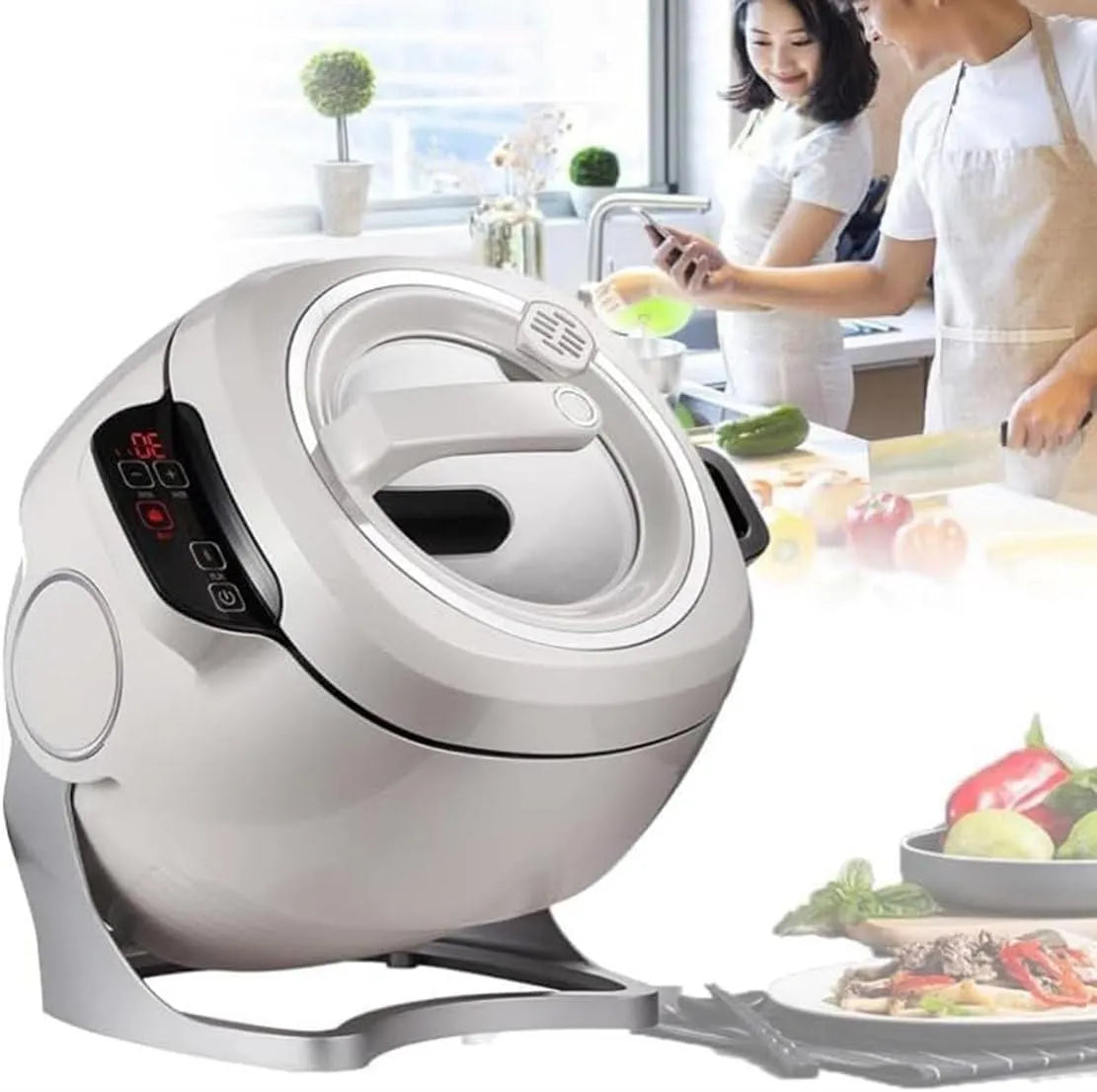 D volledige verwarming, 6L, 2000 W intelligente automatische kookmachine, 360 graden rotatie en 3D volledige verwarming, voedselverwerking