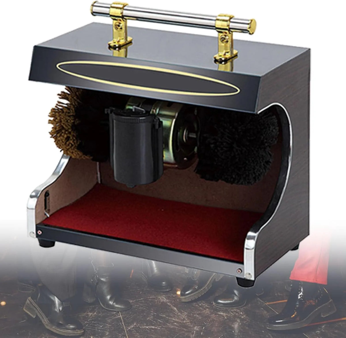 Machine, Automatische schoenpoetsmachine, Automatische schoenpoetsmachine - elektrische schoenborstel, dubbele combinatieborstel, thuis en op kantoor