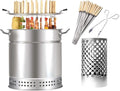 Rookloze Houtskoolbarbecuegrill Met 50 Kabob-spiesjes met 30 x 41cm, 36 x 42cm, 5-6 minuten, 24 uur en RVS